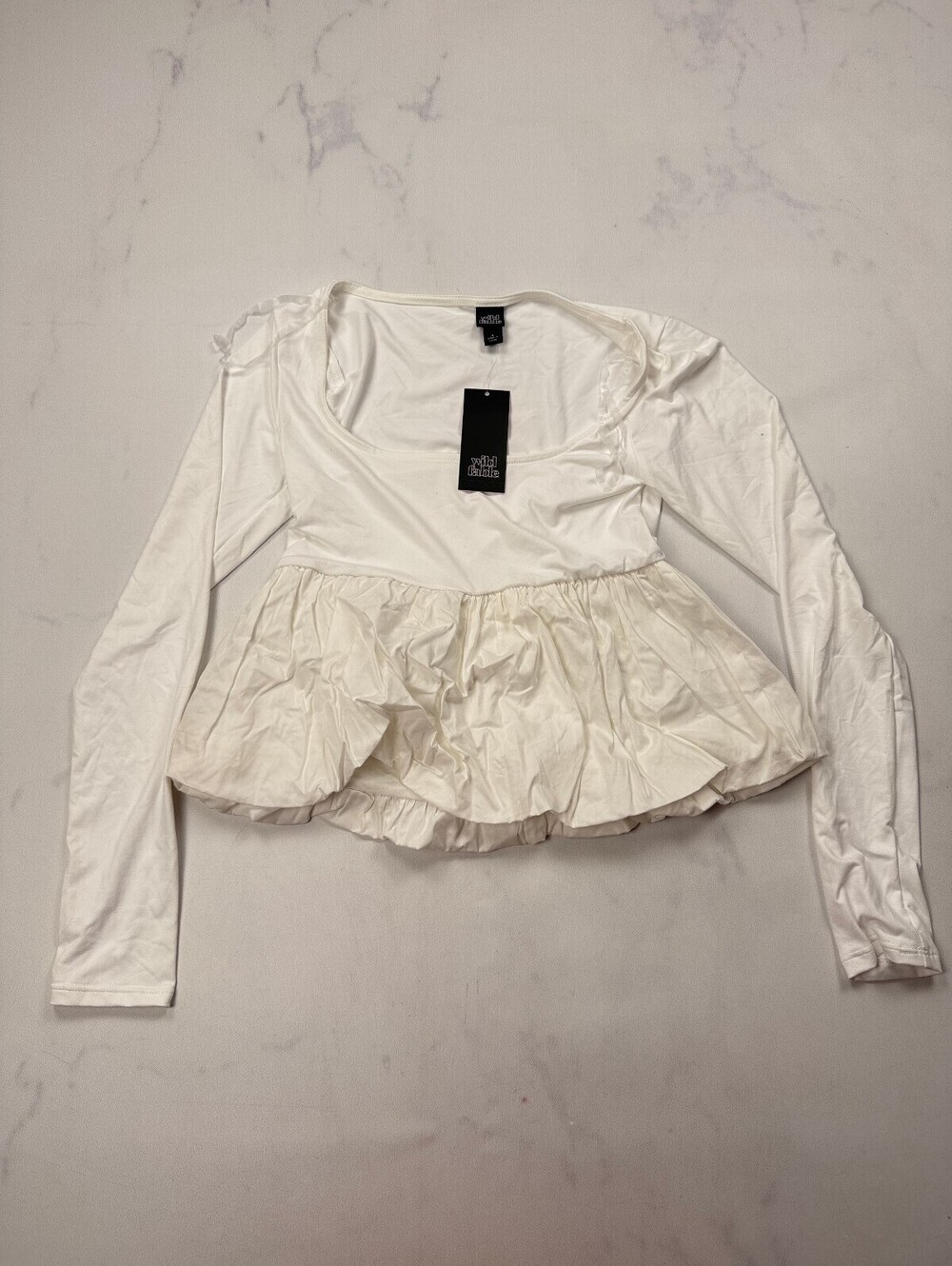 Wild Fable Ruffle Blouse White Modern Romantic - Womens S
